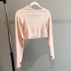 Gymshark Light Pink Long Sleeve Crop Top